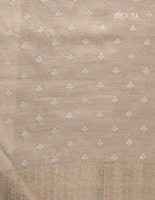 Tissue Tussar Saree in Dusty Rose and Beige with Intricate Zari Weaving