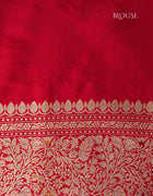 Khathan Silk Saree in Bright Pink with Traditional Golden Banarasi Jaal and Zari Motifs
