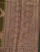 Chanderi Cotton Saree in Multicolour with Golden Thread Motifs and Traditional Copper Border