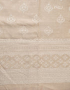 Tissue Tussar Saree in Dusty Rose and Beige with Intricate Zari Weaving