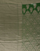 Georgette Banarasi Saree in Light Green with Silver Brocade and Traditional Green Border