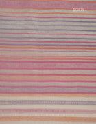 Chanderi Cotton Saree in Multicolour Pastel Stripes with Golden Zari Accents